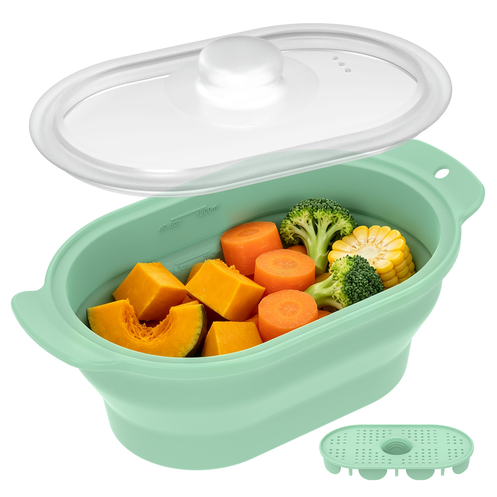 Meal Prep Frozen Vegetables - Silicone Microwave Vegetable Steamer with Steam