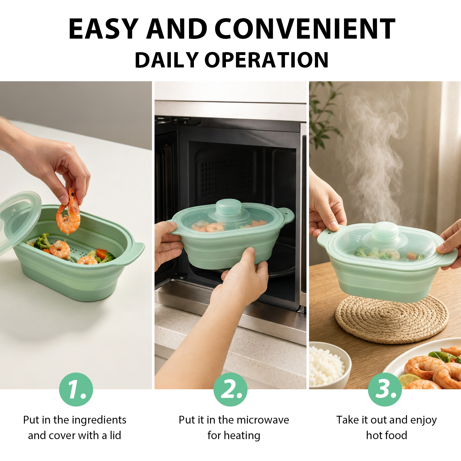 Silicone Microwave Vegetable S - Meal Prep Frozen Vegetables recension och pris