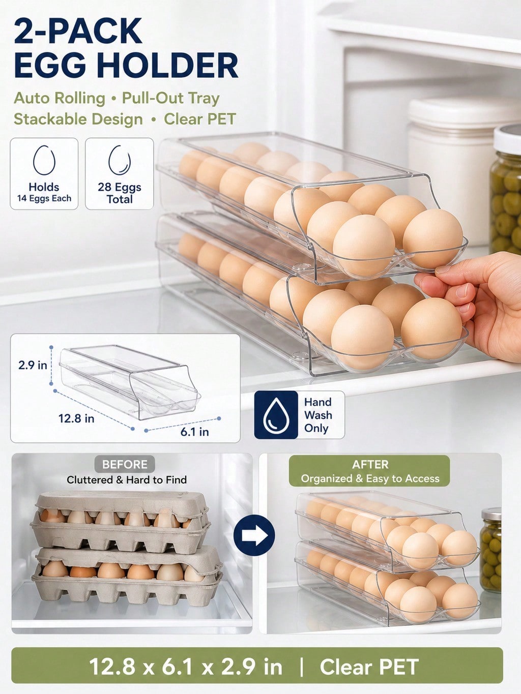 2-Pack Clear Automatic Rolling - Meal Prep Eggs recension och pris