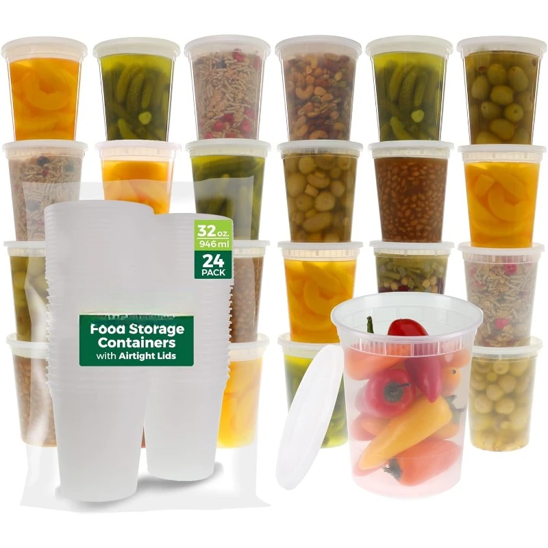 [24 Set] 8oz-32 Oz Plastic Del - Meal Prep Freezer recension och pris