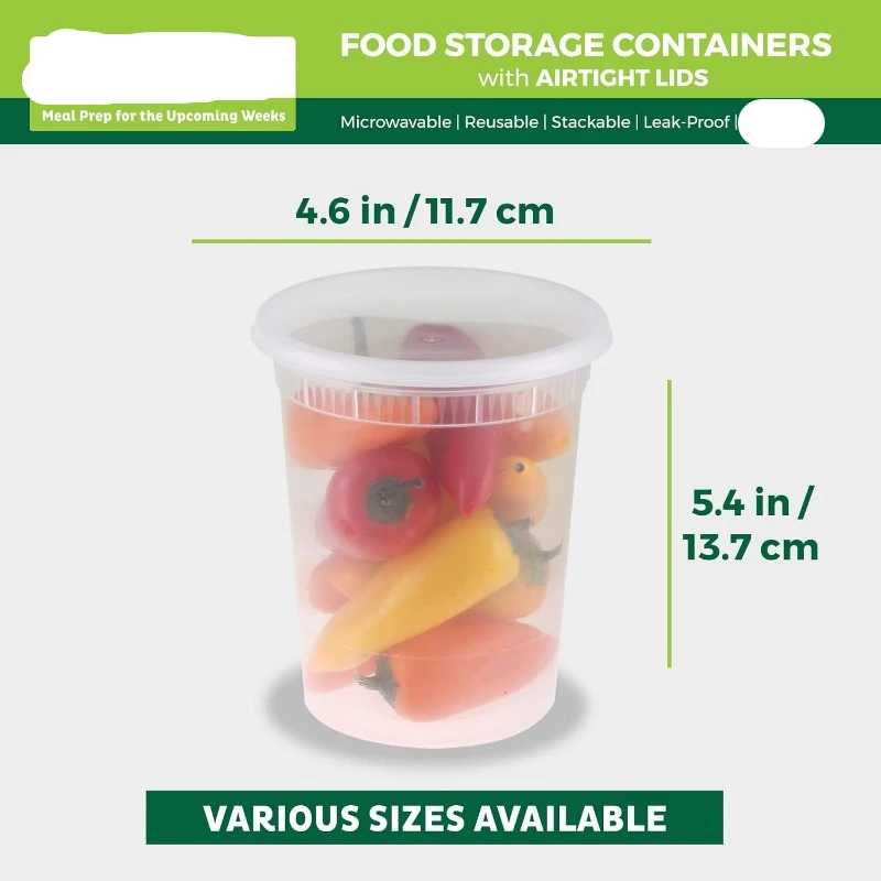 [24 Set] 8oz-32 Oz Plastic Del - Meal Prep Freezer recension och pris