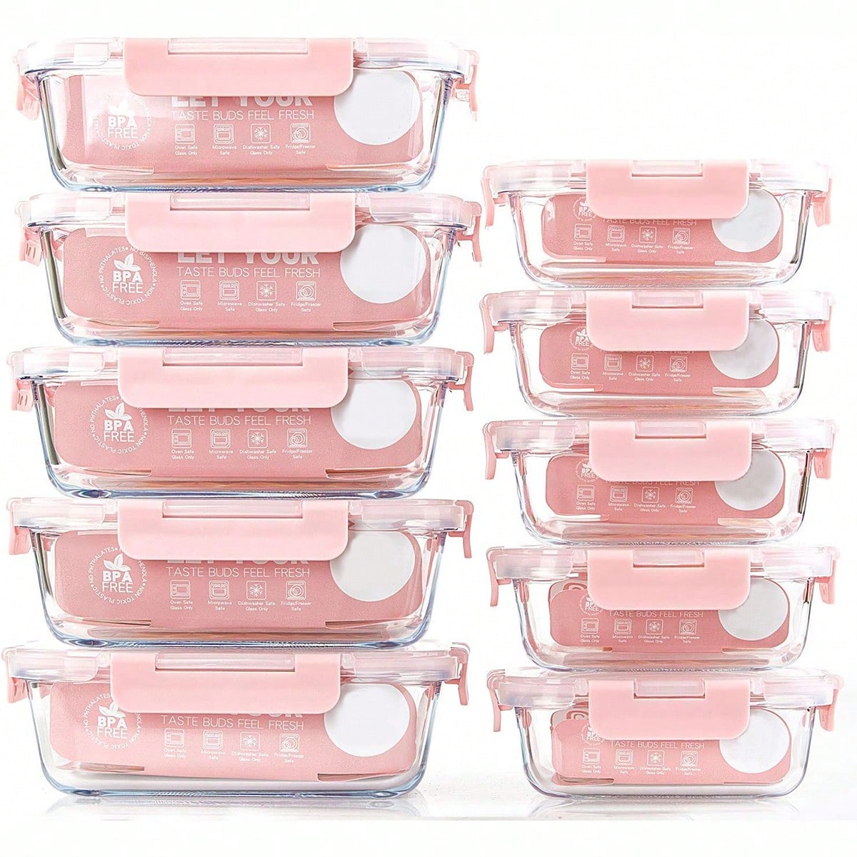 10 Pack Glass Meal Prep Contai - Meal Prep Freezer recension och pris