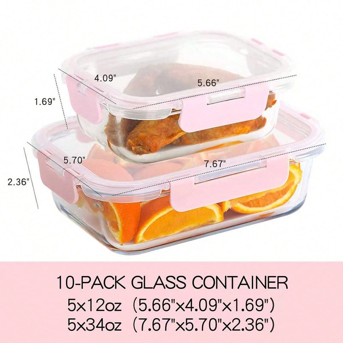10 Pack Glass Meal Prep Contai - Meal Prep Freezer recension och pris