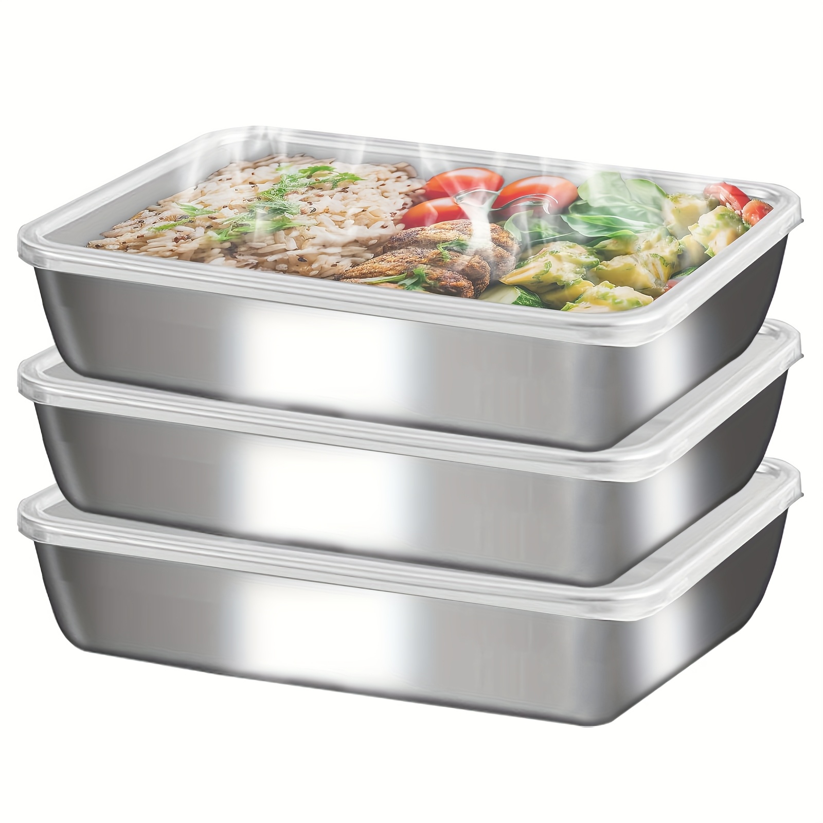 3pcs Stainless Steel Food Cont - Meal Prep Freezer recension och pris