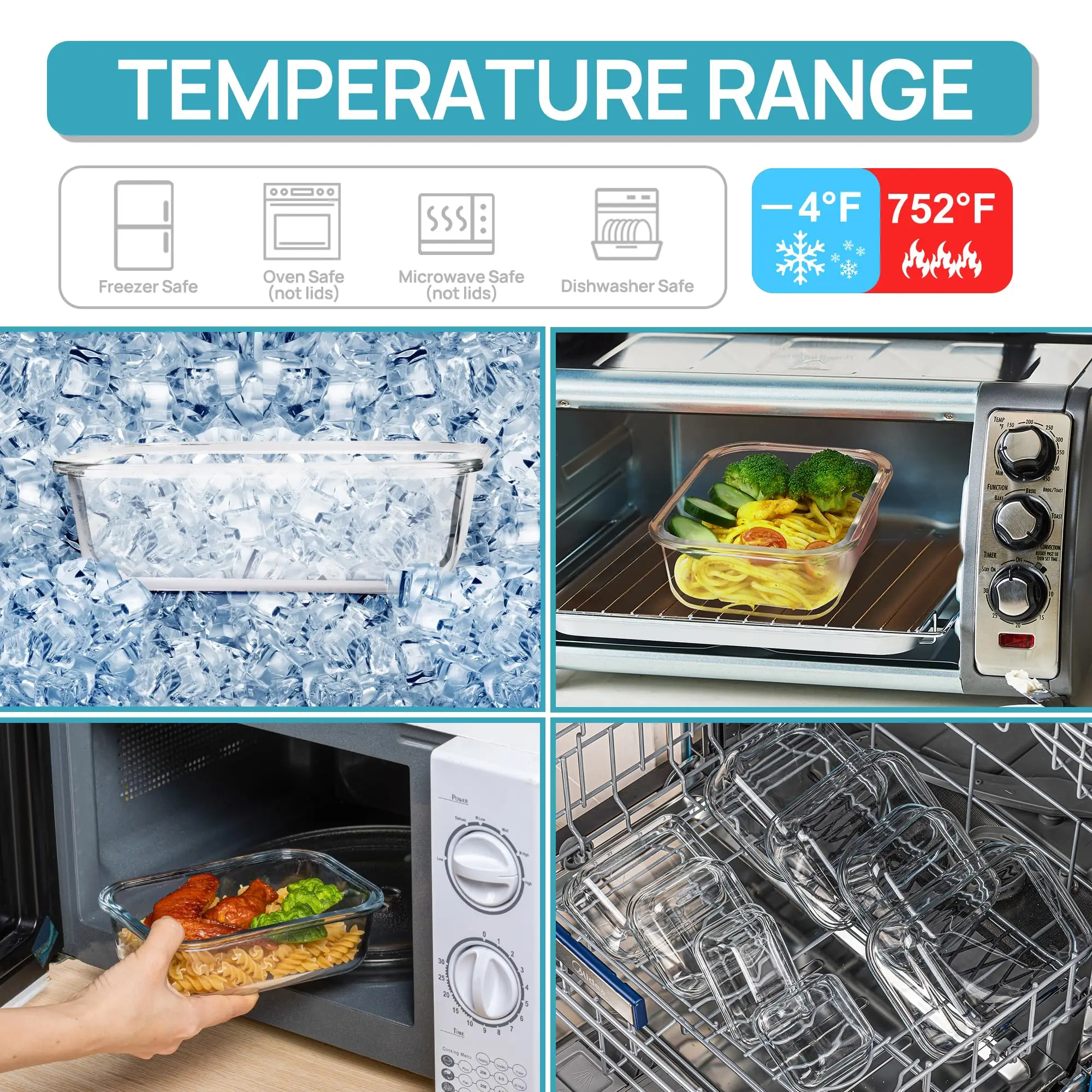 Glass Lunch Box Food Storage C - Meal Prep Freezer recension och pris